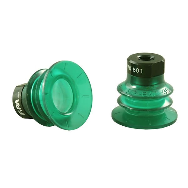 Fipa Bellows vacuum cup diam. 37 mm, Monoflex green 50 Degrees, fitting G1/8-female 20.037.149.22-FI - main